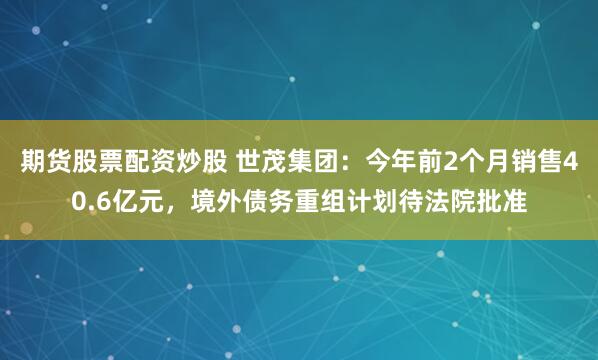 期货股票配资炒股 世茂集团：今年前2个月销售40.6亿元，境外债务重组计划待法院批准