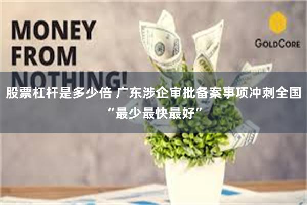 股票杠杆是多少倍 广东涉企审批备案事项冲刺全国“最少最快最好”